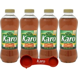 Karo Pancake Syrup, 16 fl oz (Pack of 4) with Karo Measuring Spoon