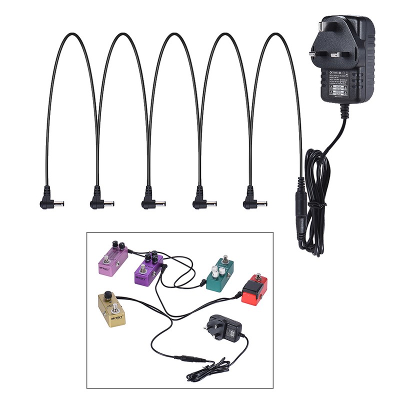 Guitar Effect Power Supply Adapter 9V DC 1000mA 5 Way