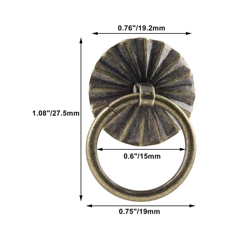 Jiozermi 50 Pcs Mini Pull Handle, Metal Ring Pull Handles,