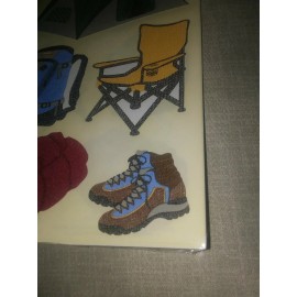 Mrs. Grossman's Mrs Grossman's FABRIC CAMPING Tent Boots Sleeping Bag 2003 Stickers