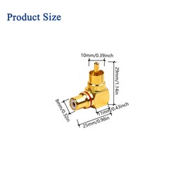 Voluty Tek Audio Video Connector RCA Female to Male Right Angle 90 Degree Adapter for Sound System 2pcs