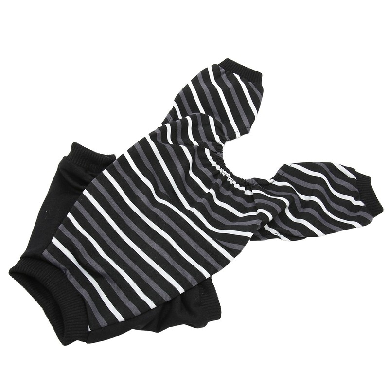 Dog Pajamas Warm Comfortable Stretchy 4 Legs Striped Dog Pajamas