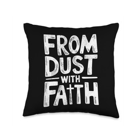 Ash Wednesday Catholic Christian Faith Lent Cross Spiritual Throw Pillow