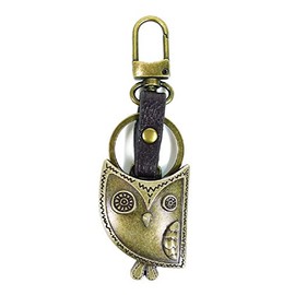 Chala Bronze Mini Metal Purse Charm, Key Fob, Animal Keychain - M605 (Owl)