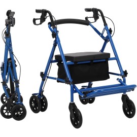 Unbranded 2 in 1 Rollator Walker Transport Chair for Seniors Folding Walker Wheelchair