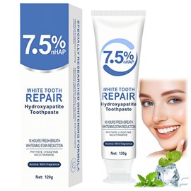 7.5% Hydroxyapatite Toothpaste for Enhance Oral Health for Sensitive Teeth - Fluoride-Free Formula, Strengthens Teeth & Freshens Breath – Enhanced Oral Health, 120g
