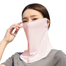 Tophana Women's Face Mask for Summer, Cool to Touch, UPF 50+ Certified, Ear-over Type, Soft, Easy to Breathe, Windproof, Dustproof, Lightweight, Neck Cover, Face Guard, Sun Protection Mask, #04. light