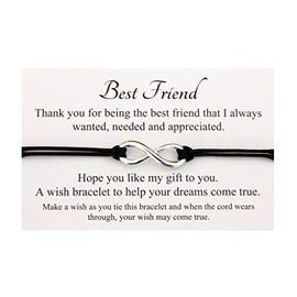Lucor Best Friends Gifts | Friendship Gifts | Infinity Wish Bracelet | Graduation Gifts | Christmas Birthday Gifts | Gifts for Friends(Grey)