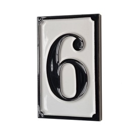 Hand Painted Black Italian Ceramic House Numbers Simple Design Tile Size 11 x 7 cm