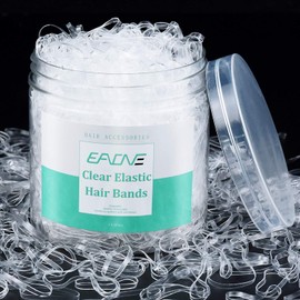 EAONE 1500 Pieces Clear Elastic Hair Bands, Rubber Hair Ties Packaged in Box for Girls