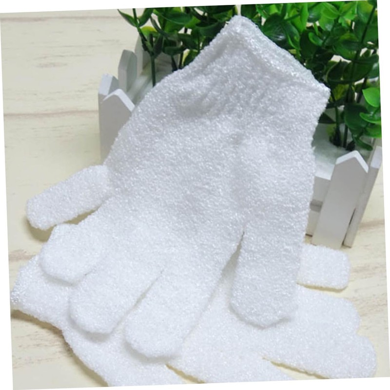 Guantes Exfoliantes de Cinco Dedos para Ducha y Spa Reversibles