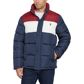 IZOD Men's Color Block Puffer Jacket, Navy