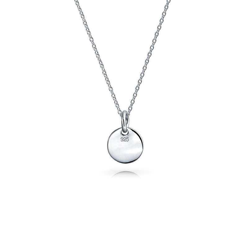 Bling Jewelry Tiny Minimalist ABC Round Disc Block Letter Alphabet