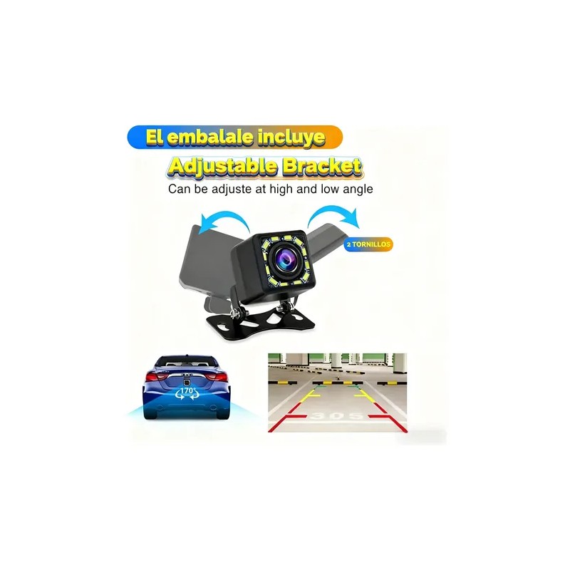 Cámara De Respaldo Impermeable Hd 12led Nocturna Conexion