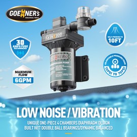 [Upgraded Version] RV Fresh Water Pump, 12V DC Water Pump, 6GPM 70PSI Self-Priming Diaphragm Pump with Pressure Switch and Strainer for RV, Marine, Yacht, Caravan