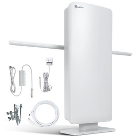 ANTOP 400BV HDTV Flat Panel Amplified Outdoor Antenna and Indoor,70 Miles Long Range with Built-in 4G LTE Filter for UHF VHF Enhanced, Multi-Directional Reception,39ft Detachable Coaxial Cable