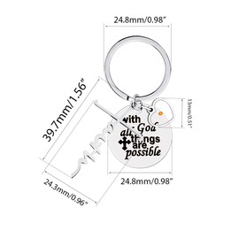 通用 With God All Things Are Possible Key Chain Initial Faith Cross Keychain Mustard Seed Charms Bible Keyring Y1913