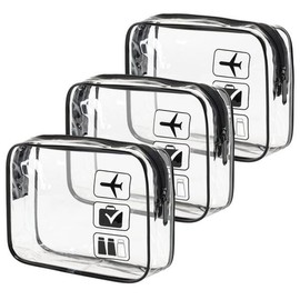 MODENGKONGJIAN TSA 4종 사이즈 여성 3개의 가방 승인 남성용 투명 가방 [STBlack(2Pack with handle+180 Open)] MODENGKONGJIAN TSA 4-Piece Size Women's 3 Bags Approved Men's Transparent Bag [STBlack(2Pack with handle+180 Open)]