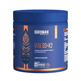 BIRDMAN Vitamina D3 + K2 | Suplemento Alimenticio de Origen Vegetal | Fórmula Limpia Sin Aditivos | Cápsula Vegana | Esencia Refrescante | 300 Porcion