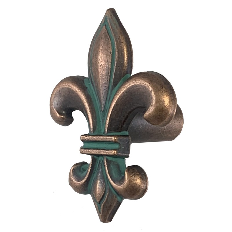 Set of 6 Elegant Fleur De Lis Cabinet Knob in