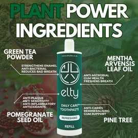 Elty Daily Care Toothpaste Refill Set x 3 | Hydroxyapatite,Remineralising| Made in The UK | Dentist Approved | Natural,Vegan | Suitable for Adults and Teens | No Chemicals, No Alcohol, 75ML