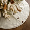 LimBridge Knitted Christmas Tree Skirt: 36 Inch Cream 5-Circle Edge