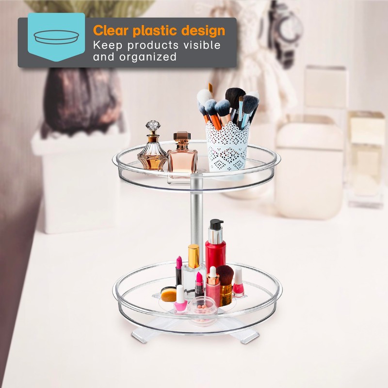 Polder 2-Tier Spinner Caddy, Kitchen and Bathroom Organization and Storage,