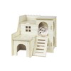 FWQJY Wood Hamster Hideout House Habitat Wooden Maze Hide Hut