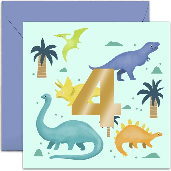 Old English Co. Grandson 4th Birthday Card Boy - Age