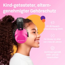 Children's Noise Protection Headphones / Protective Ear Muffs, Foldable and Comfortable Ear Protection with Collapsible and Adjustable Headband, Ear Protectors for Adults and Children