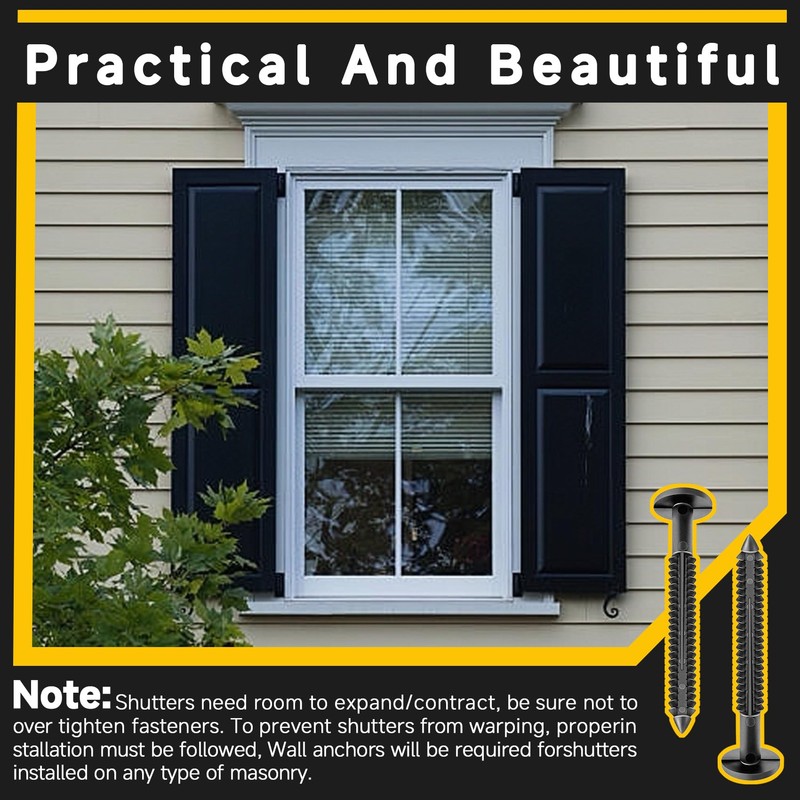 14 Pack Vinyl Shutter Fasteners for Windows Outside, Plastic Shutter