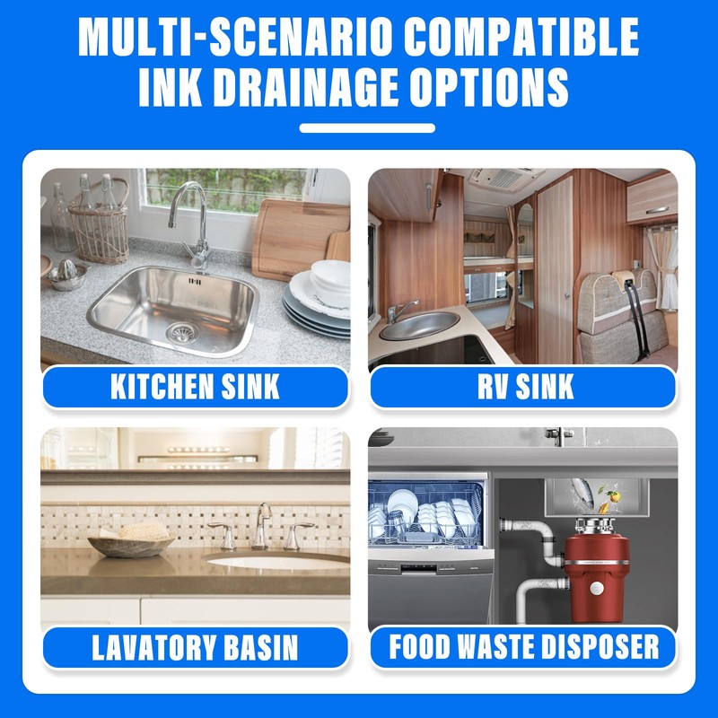 Cinsda 1-1/2" & 1-1/4" P-trap with Adapter, Flexible Sink Drain