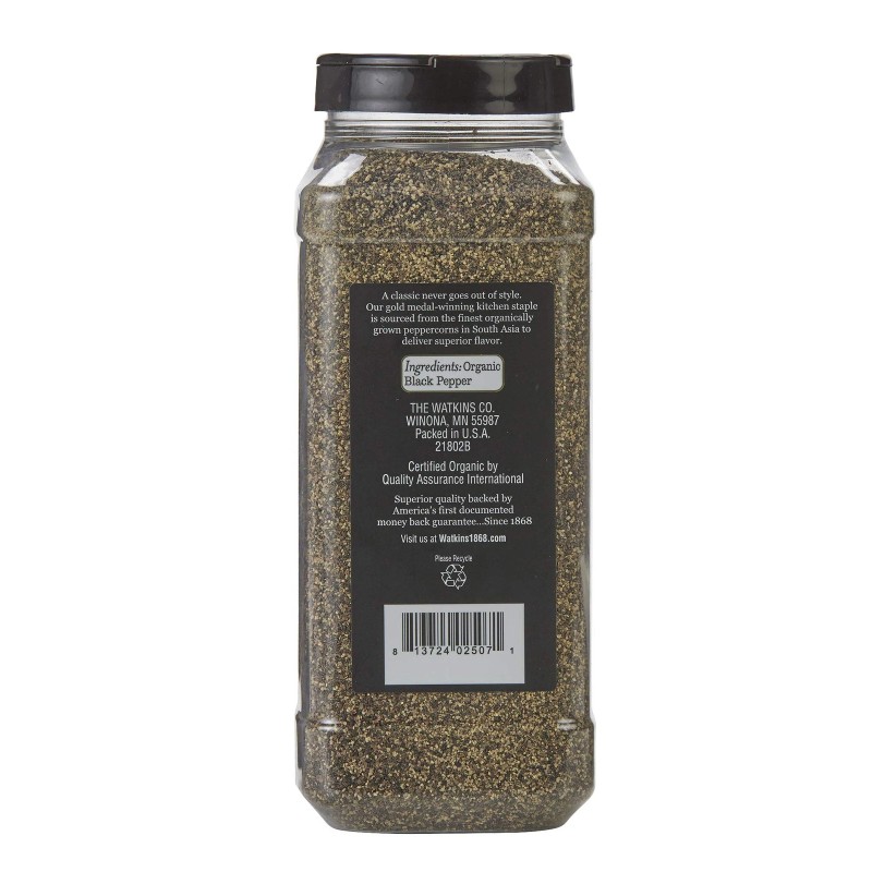 Watkins Organic Black Pepper Ground 15.7 Ounce Usda Non Gmo