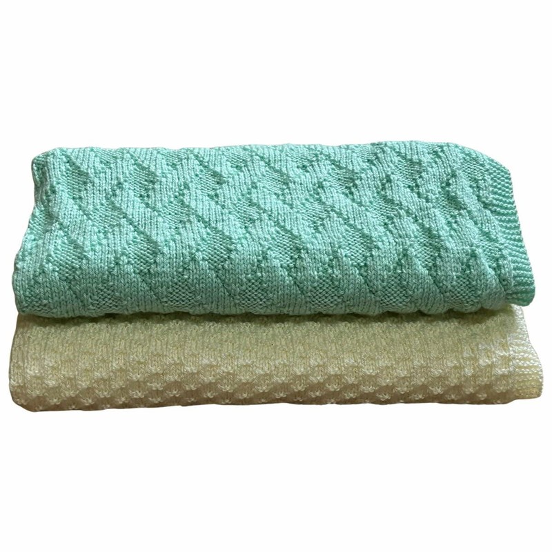 Peach Unicorn Designs Knitting Patterns for Baby Blankets x 2,