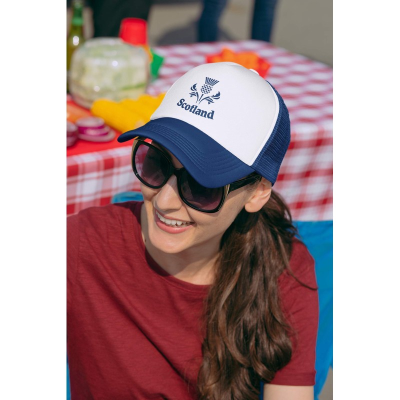 Super Lemon Scotland Scottish Truckers Hat Cap Blue/White