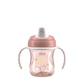 Chicco Vaso de Entrenamiento Training Cup 6M+ Anti Derrames Pico Ergonómico Asas Desmontables Rosa