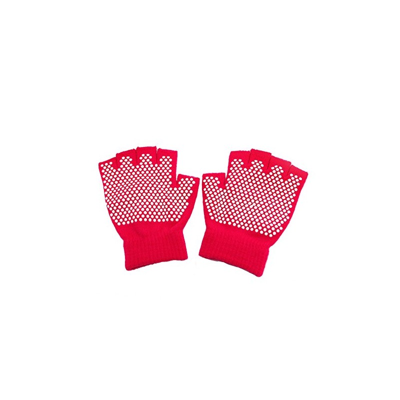 Grippy Yoga Gloves Non-Slip Fingerless Exercise Grip Gloves Texturizing Beads
