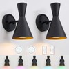 HEQIQEH Modern Battery Powered Wall Sconces Light Set of 2