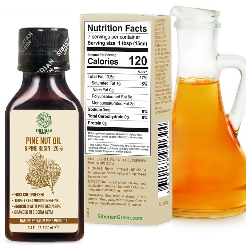 Siberian Pine Nut Oil with Pine Cedar Resin Pure Natural