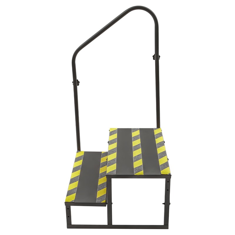 DYNAMI RV Stairs 2 Step Ladder, Steel Black Porch Steps