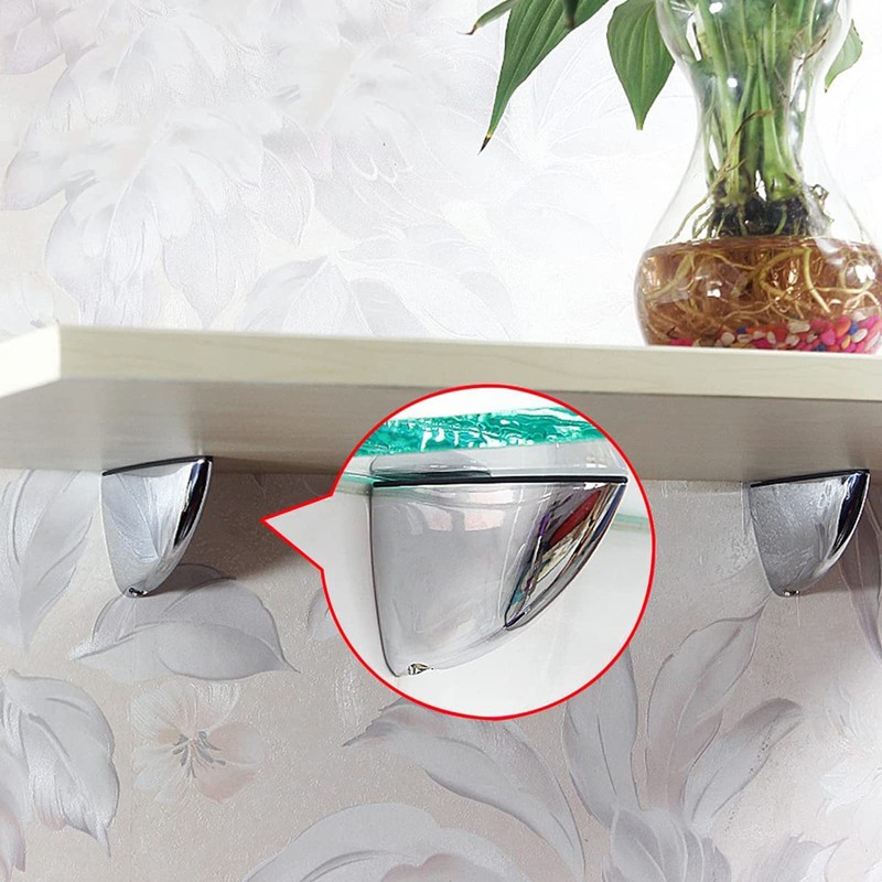 Adjustable Glass Shelf Bracket, Qikuver Adjustable Wood/Glass Shelf Bracket Wall