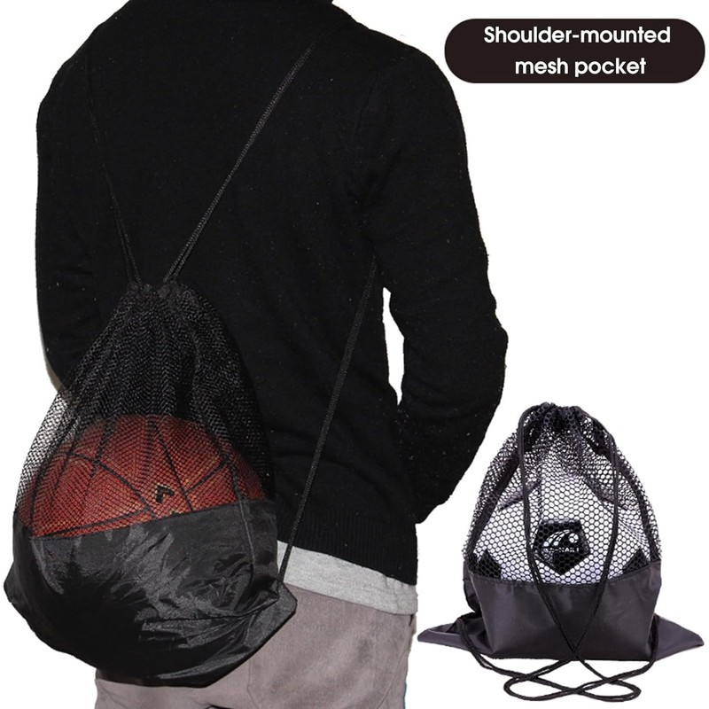 Leanockesa 2 Pack Extra Large Sports Ball Bag, Mesh Soccer
