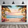 Leowefowa 10x8ft Hawaiian Beach Backdrop Summer Ocean Sunset Seaside Scenery