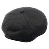 Hats of London Mens Newsboy Cap 8 Panel Black Baker