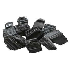 Black Tourmaline Crystals Rough Stone in Bulk, 1/2lb Large Pieces Turmalina Negra Piedra Originales, Large Black Tourmaline Crystal Healing Stones for Protection, Do it Yourself Crafts Making