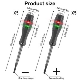10PCS Spannungsprüfer Schraubendreher, 2-in-1-Schraubendreher mit Starkem Drehmoment und Magnet Phasenprüfer Schraubendreher Stromprüfer Schraubendreher zur Erkennung von Wechsel-/Gleichstromkreisen