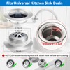 Fozite Upgraded 3-in-1 Kitchen Sink Drain Strainer, Stainless Steel Pop