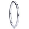 Cloyo 2mm Thin Stacking Ring for Women Female Silver Tungsten