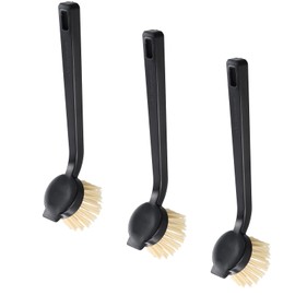 Ziyonix Washing Up Brush Black – High-Quality Dish Brush Set, Cleaning Brush, Kitchen Brush with Robust Bristles, Durable Dish Brush, Pack of 3
