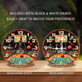 Lancholy Basketball Clock Wall Decor Retro Vintage Art 10-Inch Wooden Wall Clock, Silent Movement, Battery Operated (AA Batteries Not Included), Artistic Home Decor, Perfect for Home Accents